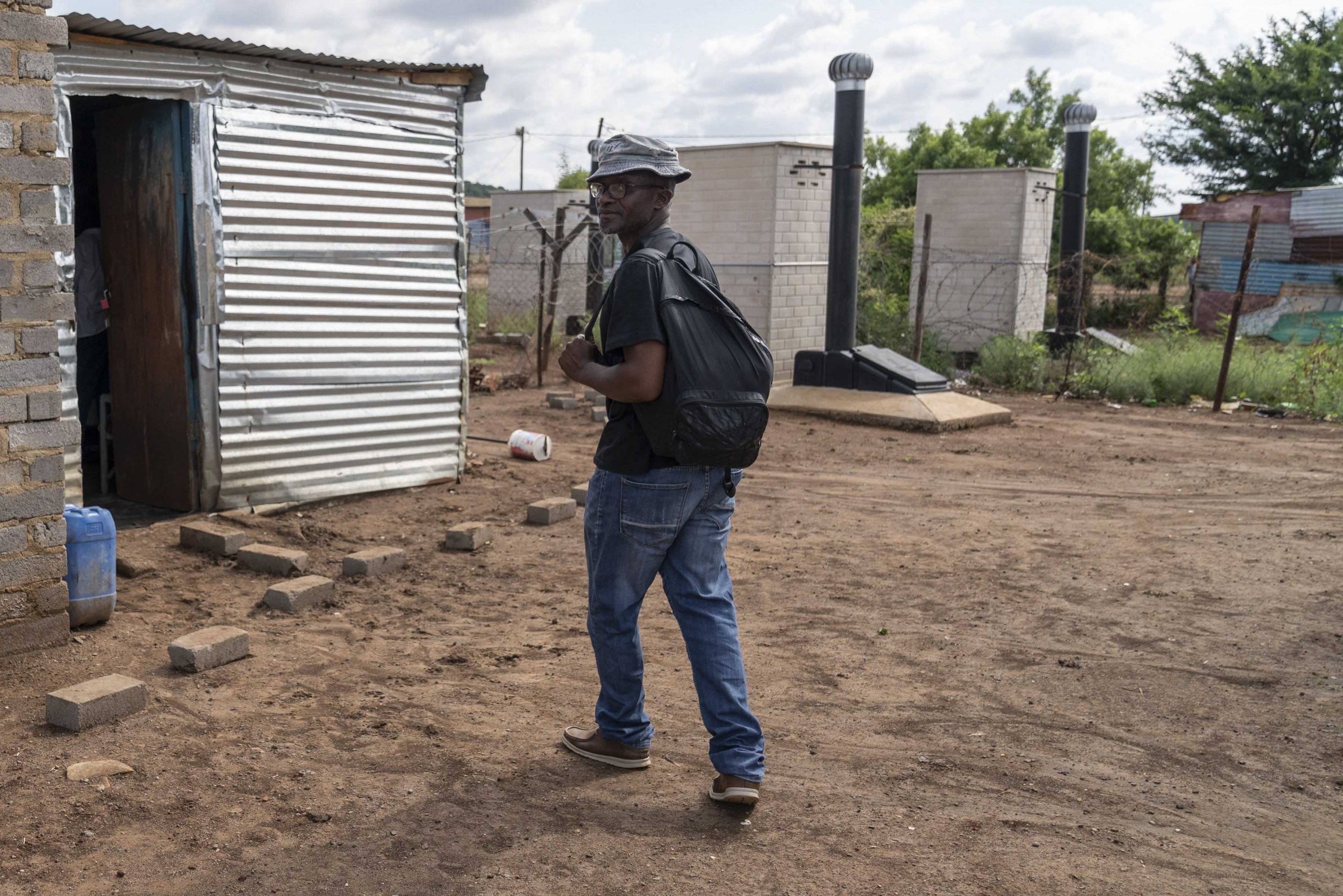 12 February 2020: Samancor chrome miner Wiseman Nqeto makes his way home to his one-room shack in the settlement of Bokamoso.