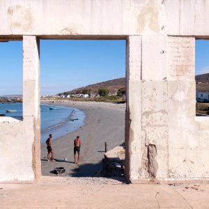 21 January 2020: Two high school sprinters train on the beach at Steenberg’s Cove, a century-old fishing town in St Helena Bay on South Africa’s West Coast.