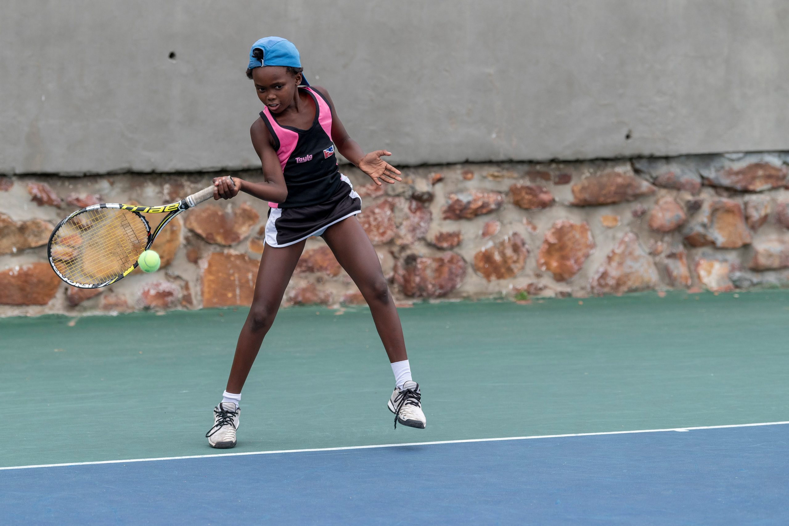 7 February 2020: Nine-year-old Siyolise Schultz is the academy’s youngest girl player. (Photograph by Ihsaan Haffejee)