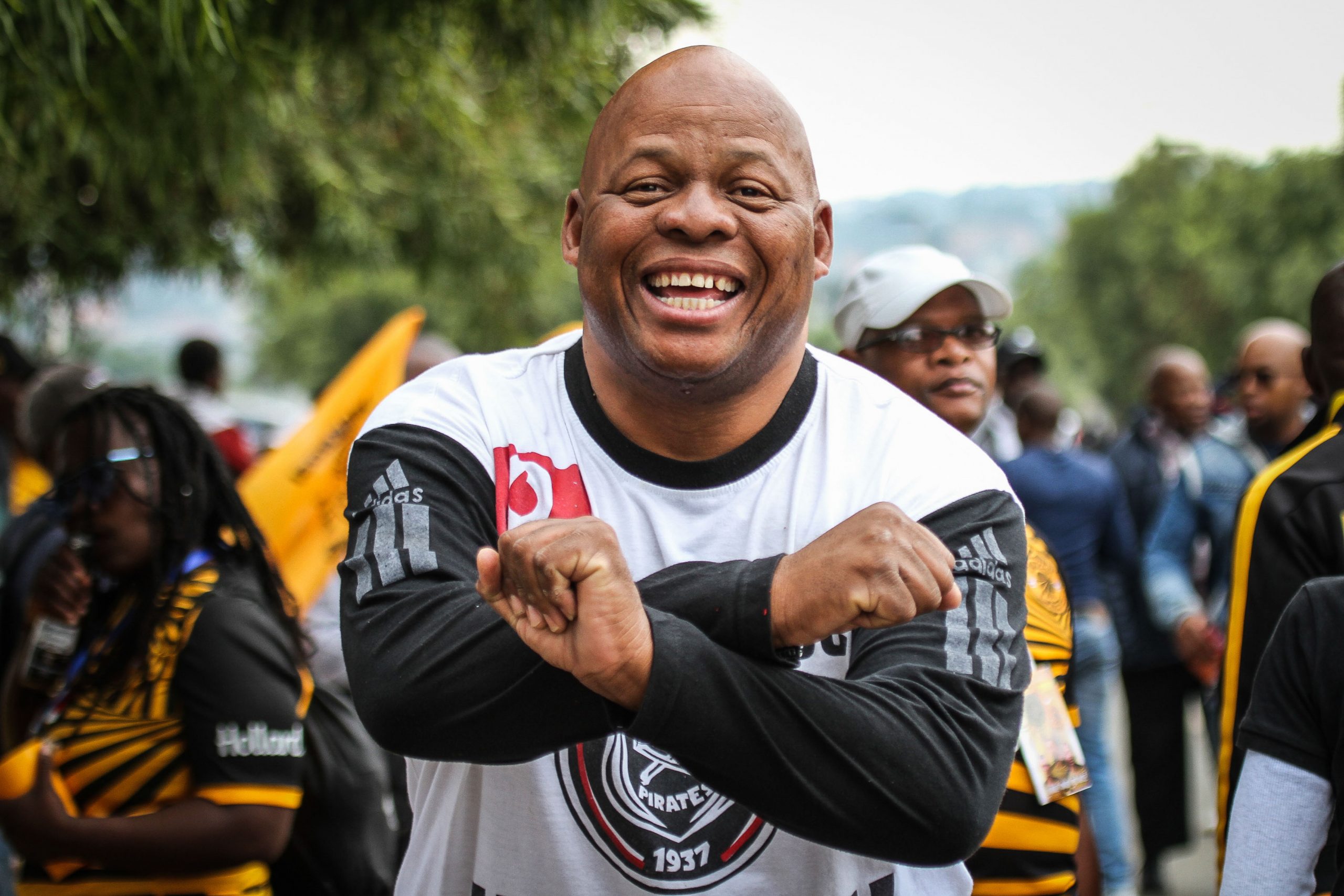 29 February 2020: Orlando Pirates fan Vusi Duba spoke about the Soweto Derby’s historical significance. (Photograph by Lebo Edgar)