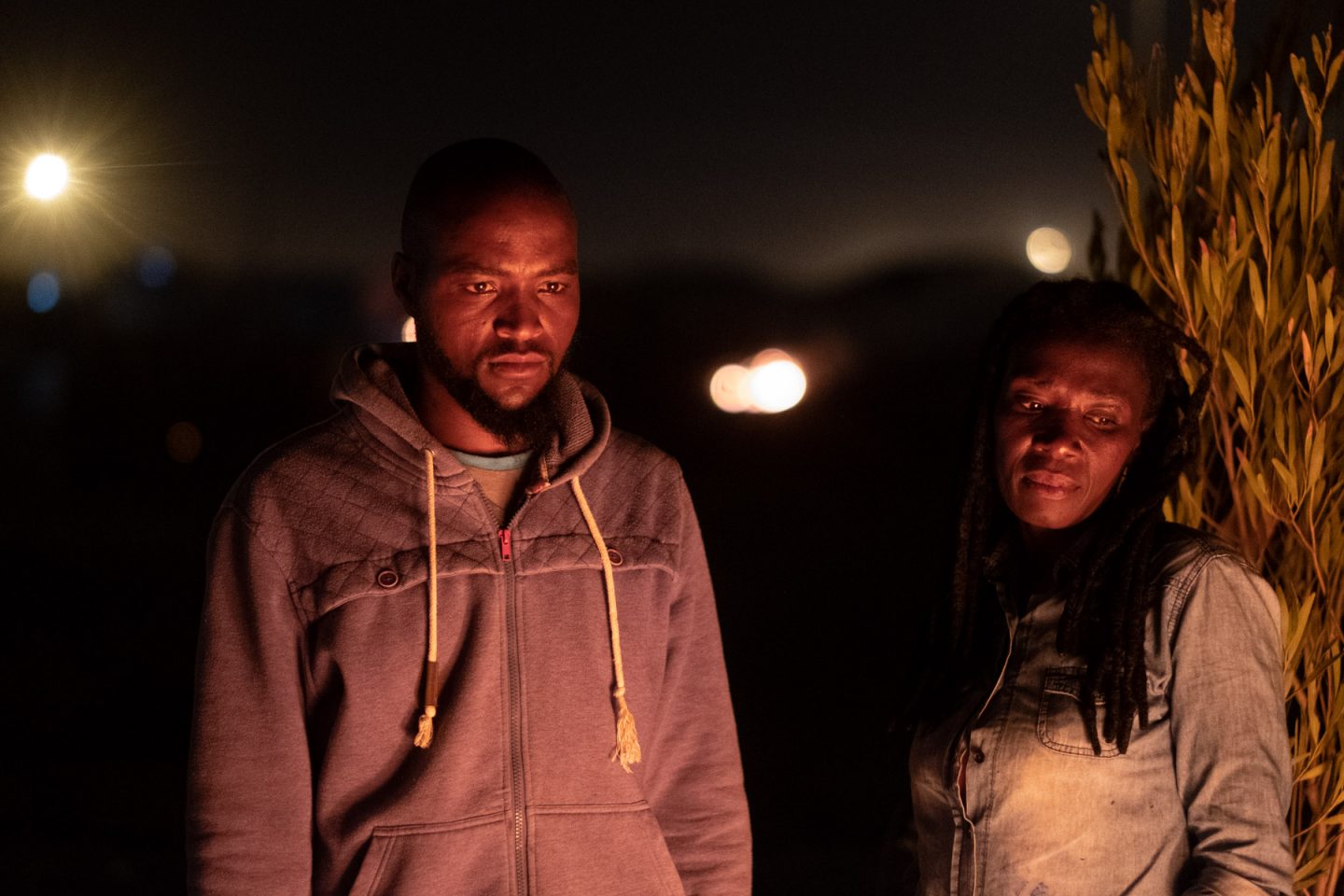 16 April 2020: From left, Thapelo Mashinini and Sylvia Nobeba could not afford to pay rent in Makhaza or move their shack. When they saw Empolweni residents sleeping outside, they decided to move there without their home.