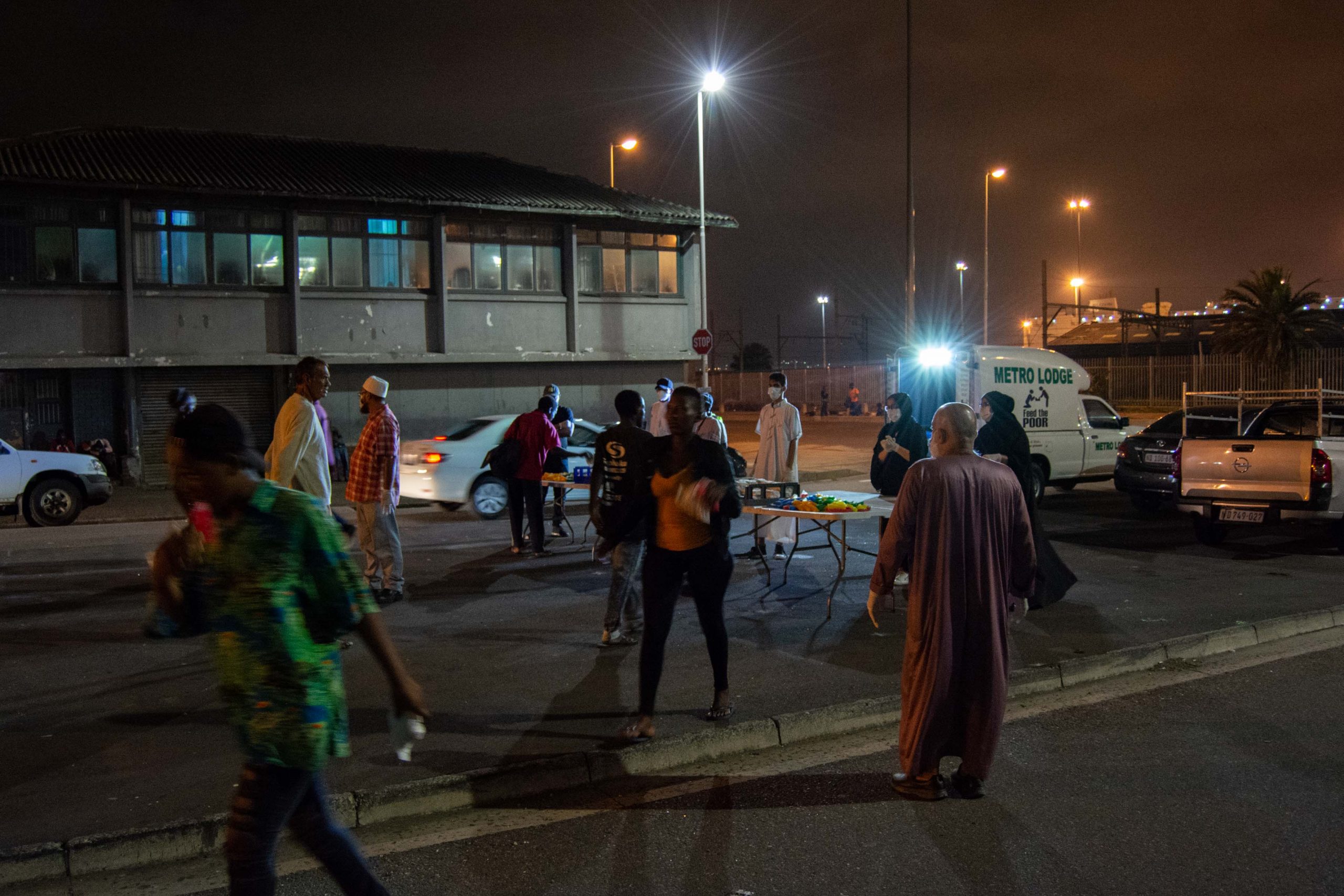 Undated: eThekwini residents, most of them homeless, arrive to get food parcels provided by the charitable organisation Feeding the Poor. 