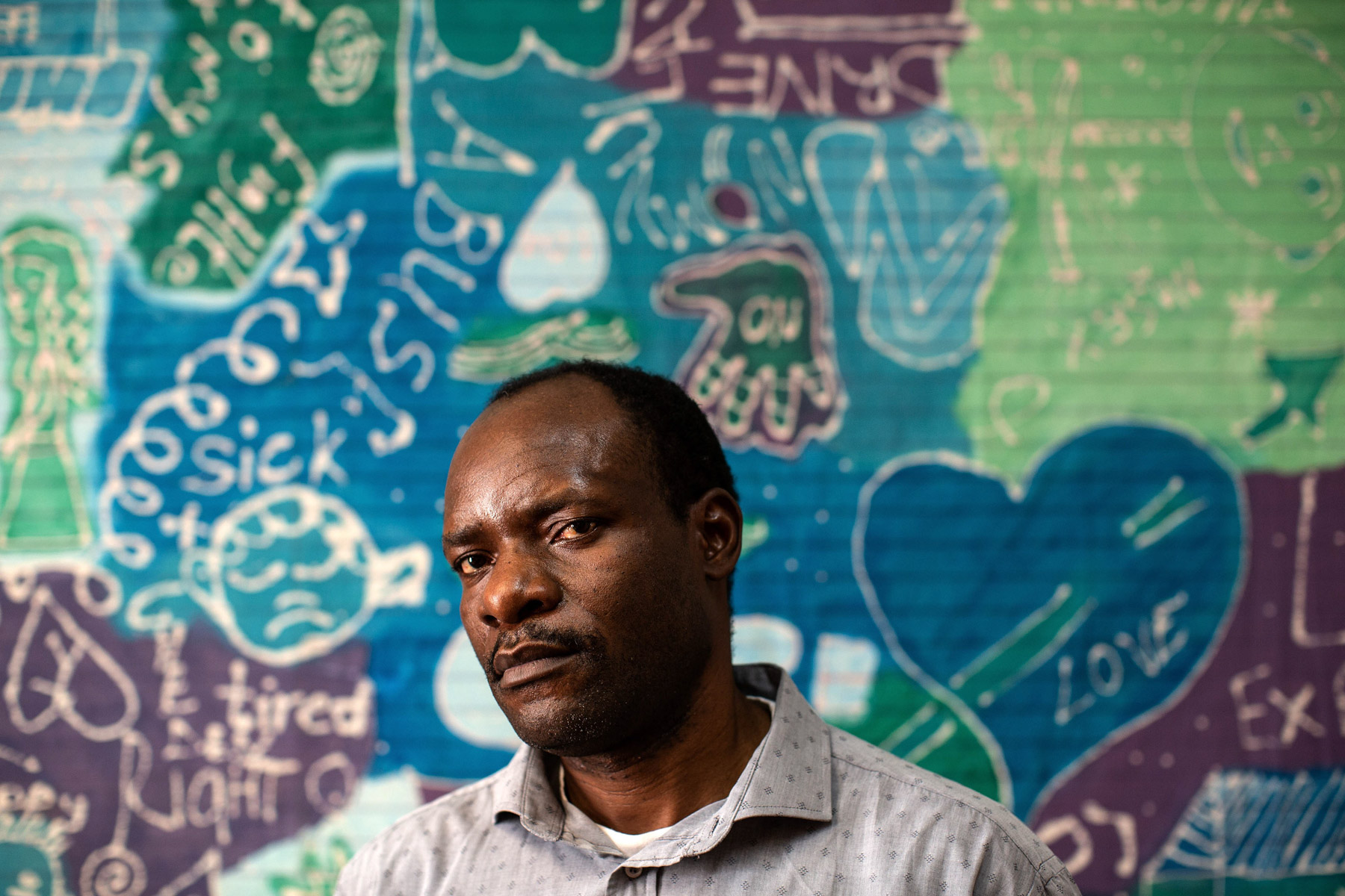 22 May 2020: Congolese migrant Paulin Chikomba works as a counsellor at the Sophiatown Community Psychosocial Services in Bertrams. 