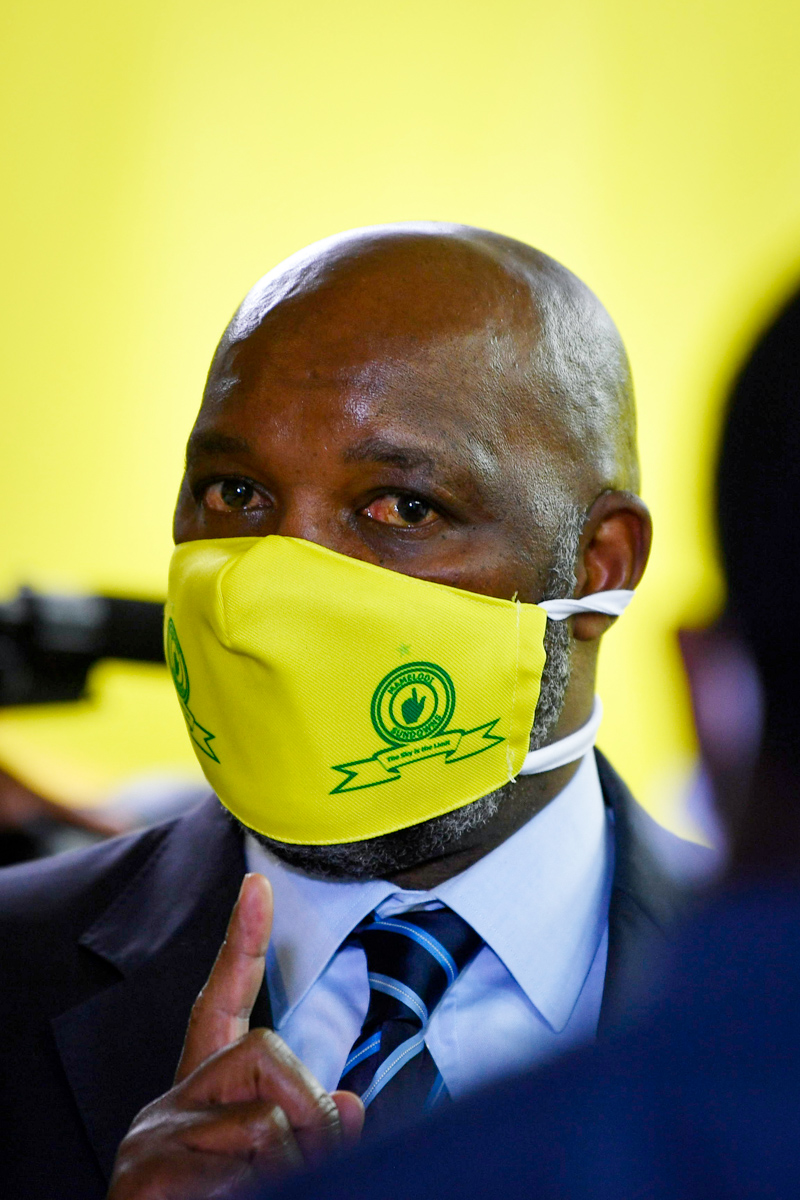 21 May 2020: Coach Pitso Mosimane during Mamelodi Sundowns’ 50th anniversary announcements amid the Covid-19 pandemic in Sandton, Johannesburg. (Photograph by Lefty Shivambu/ Gallo Images)