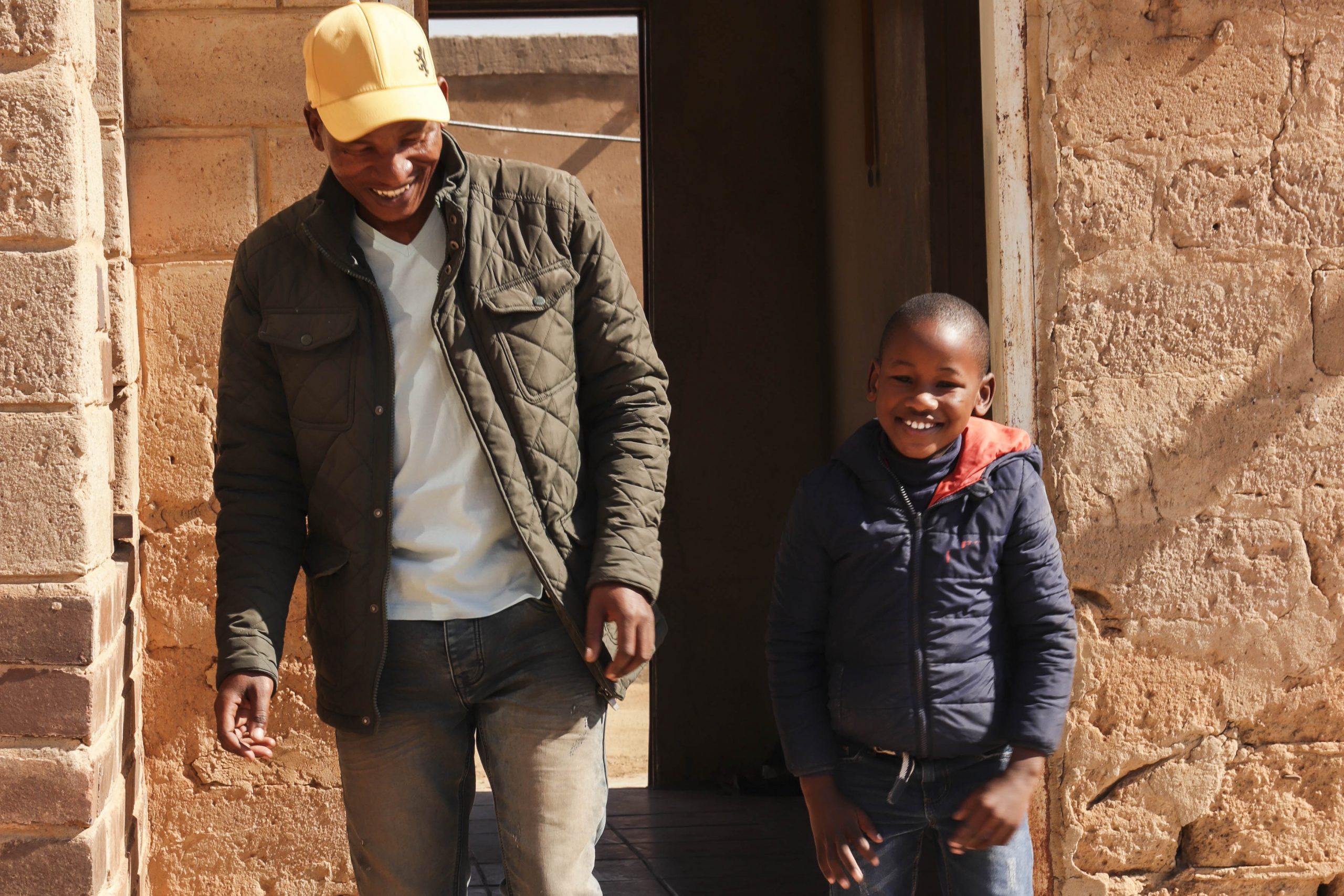 19 July 2020: Andrew Babeile with his six-year-old son, Tlotlego Segeri.