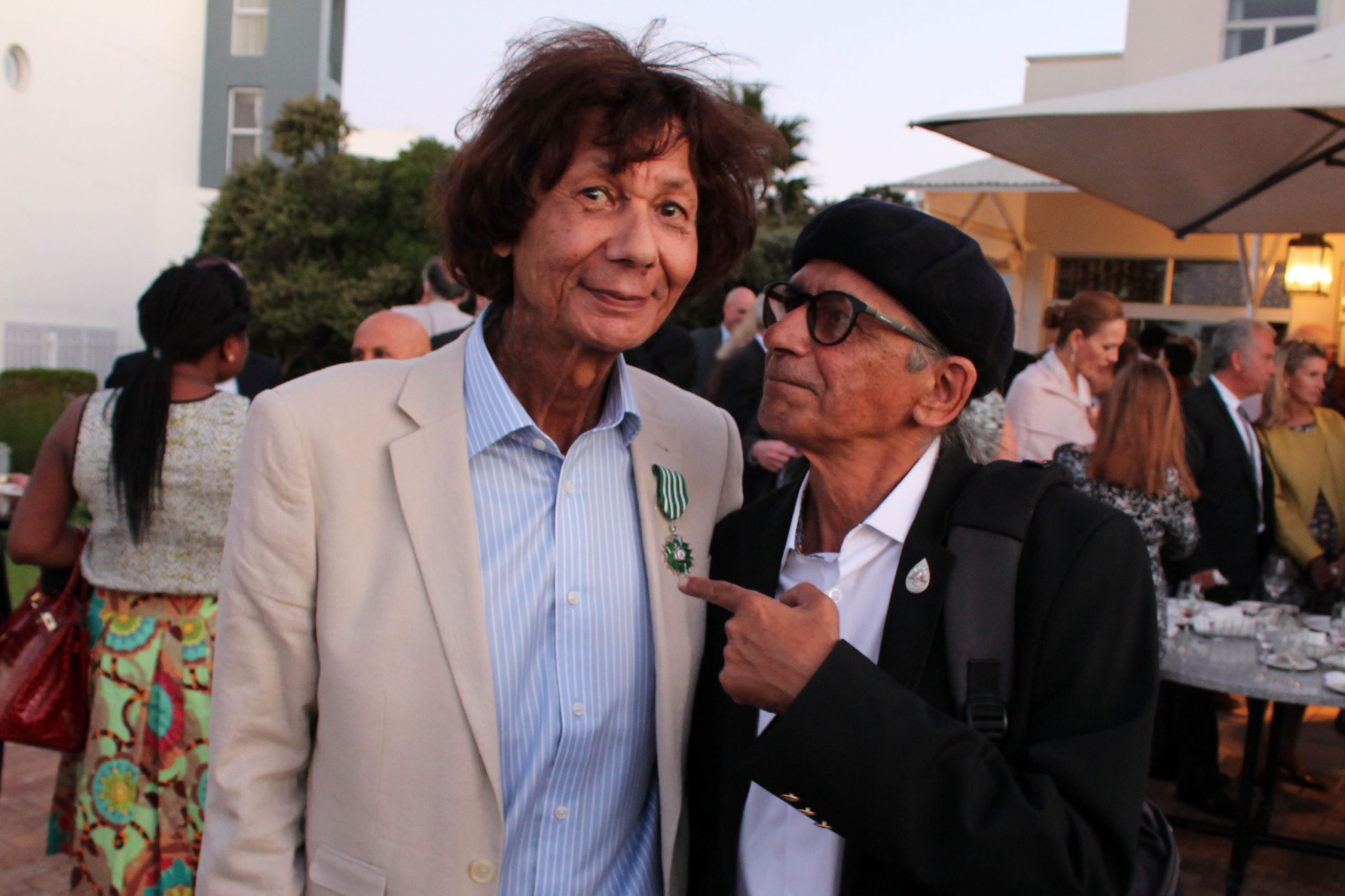 February 2016: From left, George Hallett and his friend Rashid Lombard in Cape Town when Hallett was made a Chevalier of the Order of Arts and Letters by the French Ministry of Culture. (Photograph by Yazeed Kamaldien)