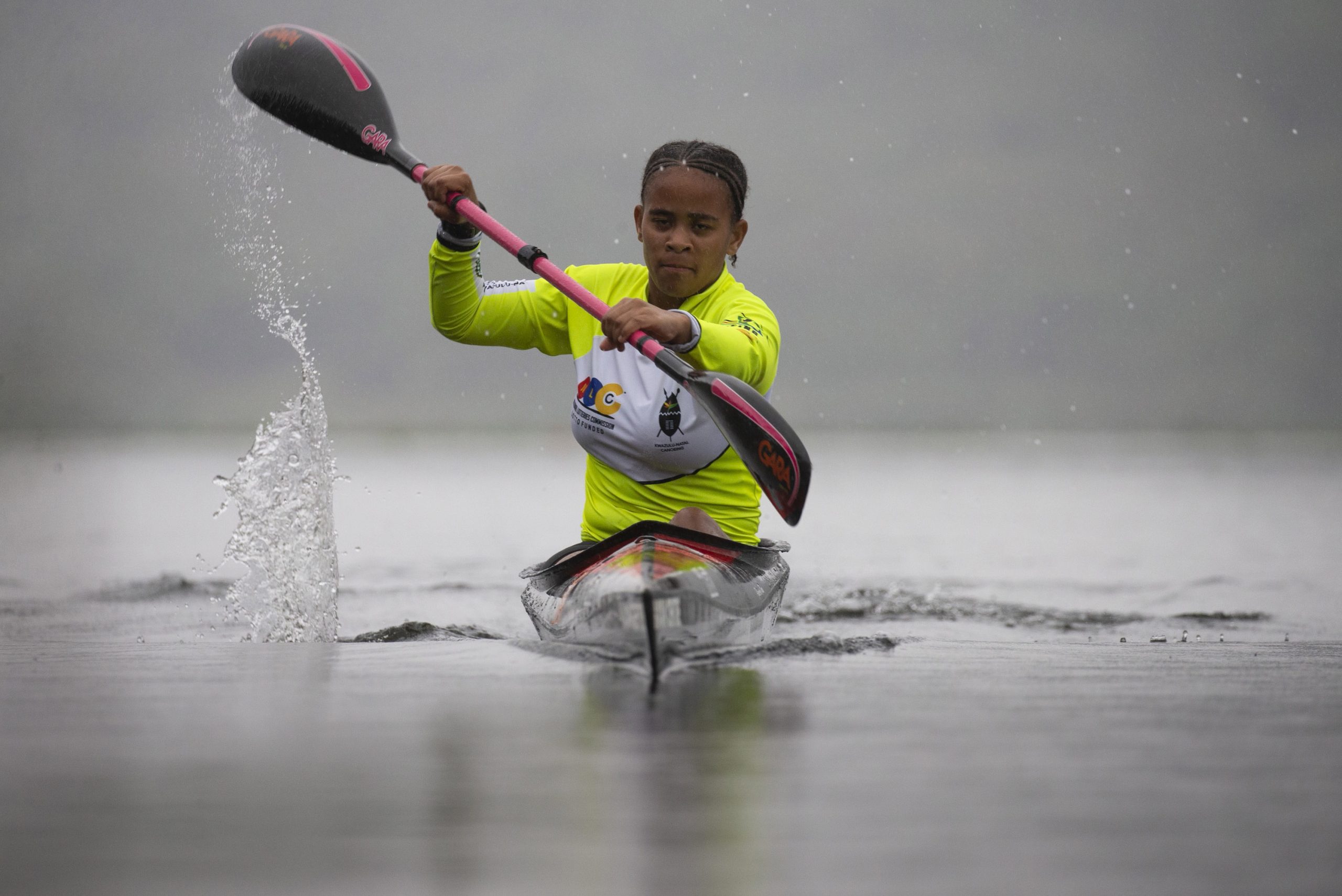 8 October 2019: Nosipho Mthembu training on the Shongweni Dam. (Photograph by Gallo Images/ Sunday Times/ Rogan Ward)
