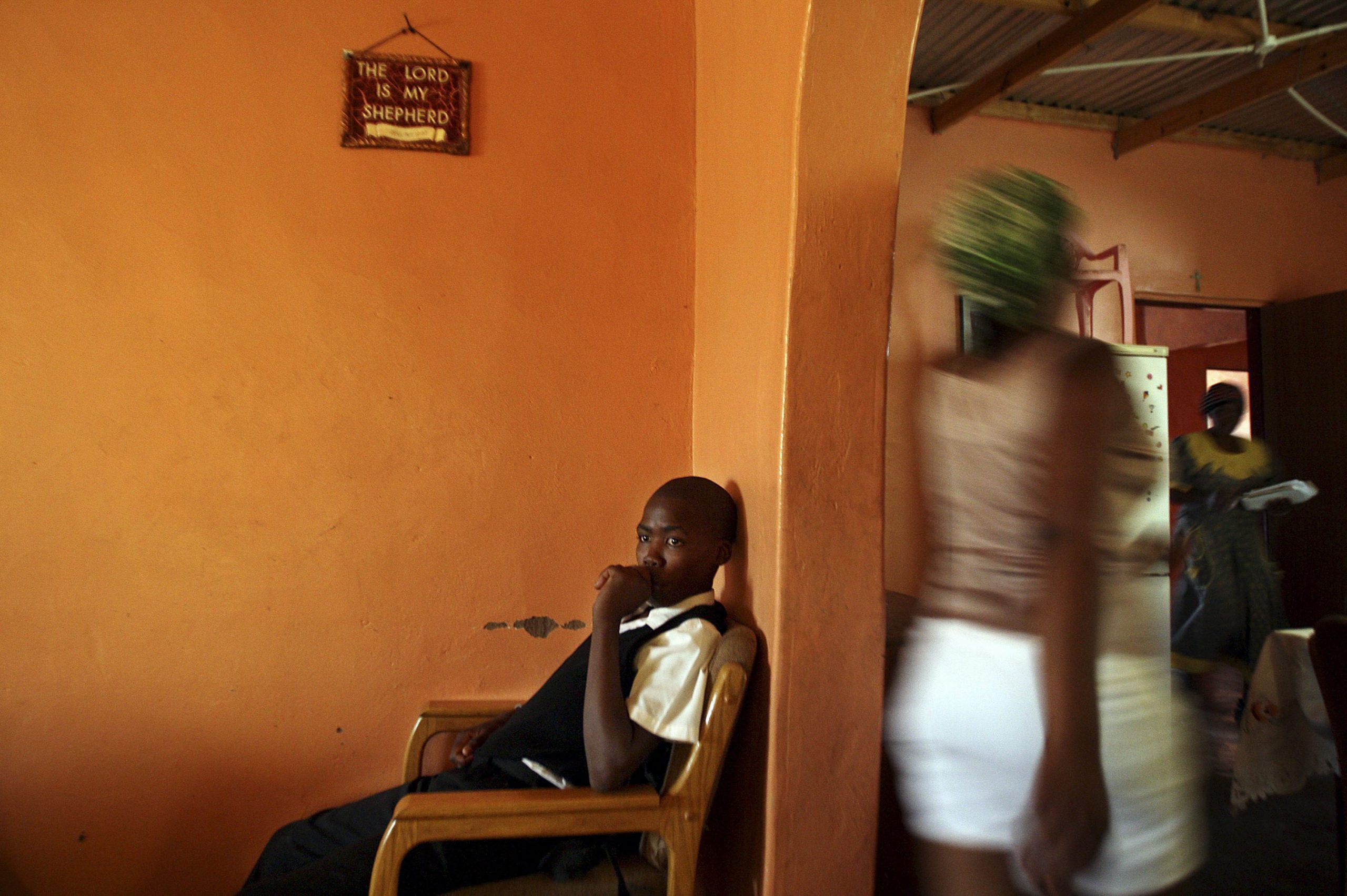 19 April 2013: Dipitso Sechudi is one of many at Gamopedi village, Kuruman, who live in homes contaminated by asbestos mines now shut. Asbestos fibres can cause Mesothelioma, an incurable cancer. (Photograph by  Kevin Sutherland/ Sunday Times/ Gallo Images)