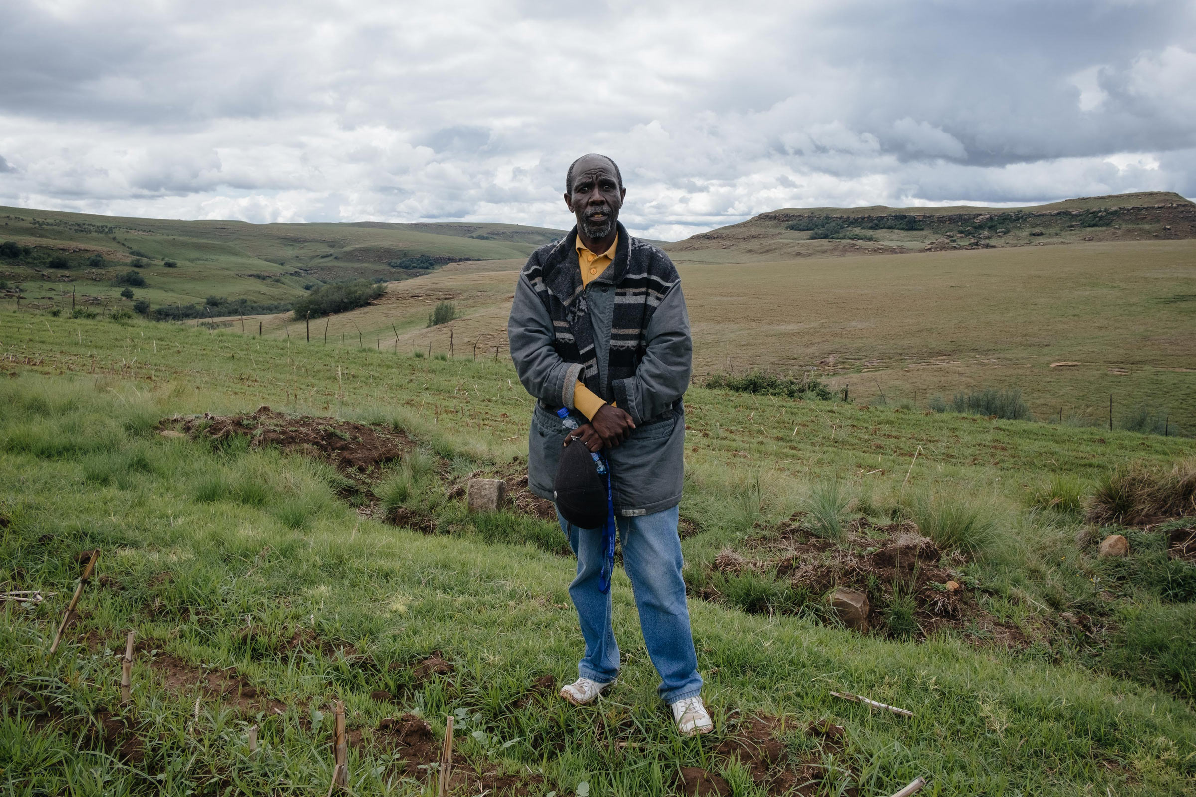 11 December 2019: George Nqoko at the graves of his ancestors on Orla Farm. Since the eviction, it has become difficult for him to access this area.